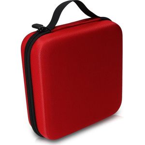 kwmobile Opbergtas voor Tonie-figuren - Nylon tas voor 20 Tonies - Harde opbergcase in rood