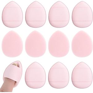 Mini make-up sponzen set van 12 - Zachte druppelvormige vingertop poeder puff voor vrouwen en meisjes