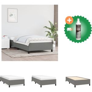 vidaXL Bedframe stof donkergrijs 90x190 cm - Bed - Inclusief Reiniger