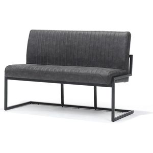Eetkamerbank Belgie - 135 cm - Micro Leder - Antraciet