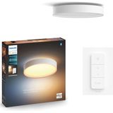 Philips Hue Devere plafondlamp - warm tot koelwit licht - wit - 38cm - 1 dimmer switch