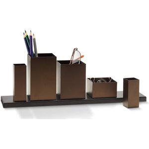 Philippi THEO Bureau Organizer - 6 Delig - Aluminium - Bruin