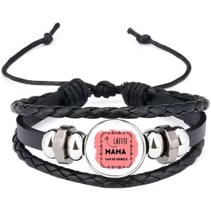 Akyol - liefste mama van de wereld armband zwart - Mama - de liefste moeder - moeder cadeautjes - moederdag - verjaardag - geschenk - kado