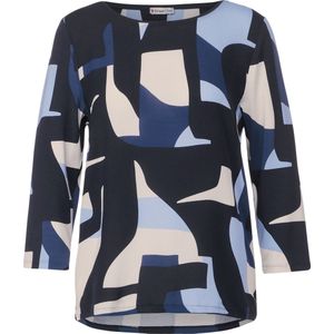 Street One LTD QR multicolor graphic print - Dames T-shirt - deep blue - Maat 42