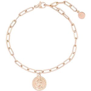 Mint15 Armband schakel & munt - Roségoudkleur RVS/Stainless Steel