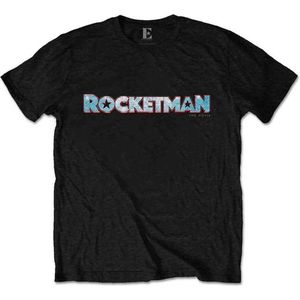 Elton John - Rocketman Movie Logo Heren T-shirt - L - Zwart