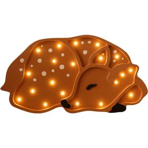 Houten Nachtlampje Bambi – Magische LED Sfeerverlichting met Dimmer en Timer - Perfect voor Baby's en Peuters - Wandlamp voor in de Slaapkamer en Kinderkamer
