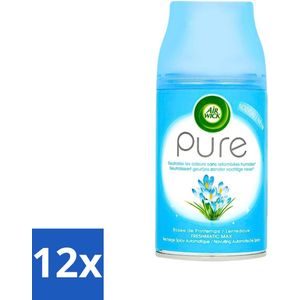 Air Wick Freshmatic - Luchtverfrisser Navulling - Pure Lentedauw - 250ml - Voordeelverpakking - 12 stuks