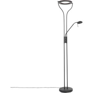 QAZQA divo - Moderne Dimbare LED Vloerlamp | Staande Lamp met Dimmer met leeslamp - 1 lichts - H 1950 mm - Zwart - Woonkamer | Slaapkamer | Keuken