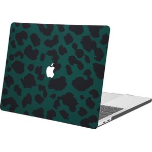 iMoshion Design Laptop Cover Geschikt voor de MacBook Pro 15 inch (2016-2019) - A1707 / A1990 - Green Leopard