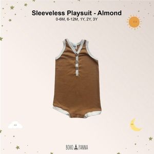 Playsuit - Jumpsuit - Romper - Bruin - Almond - Duurzaam handgemaakt - 2 jaar - 48 maanden