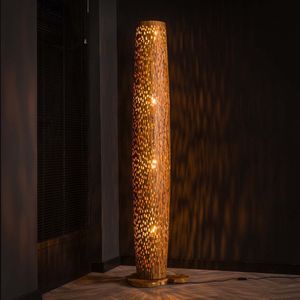 LifestyleFurn Vloerlamp Eugena - Teakhout - 184cm