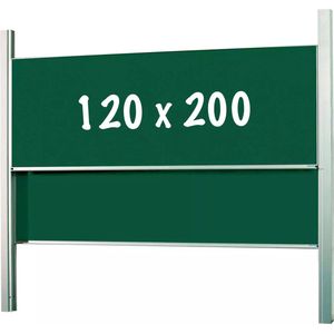 Krijtbord Deluxe Maurice - In hoogte verstelbaar - Dubbelzijdig bord - Schoolbord - Eenvoudige montage - Emaille staal - Groen - 120x200cm