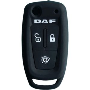 Siliconen Remote Cover Key Case key cover Zwart voor DAF vrachtwagen 106 CF Euro 6 2022 XG XF Flip Afstandsbediening