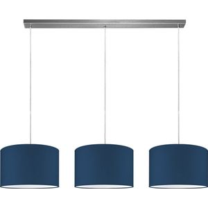 Home Sweet Home hanglamp Bling - verlichtingspendel Beam inclusief 3 lampenkappen - lampenkap 35/35/21cm - pendel lengte 100 cm - geschikt voor E27 LED lamp - donkerblauw