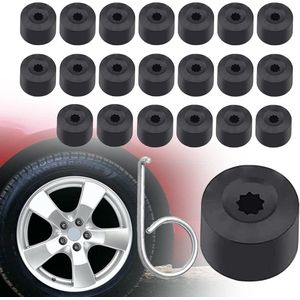 Titel: 20 stuks 17 mm wielboutdoppen met diefstalbeveiliging voor auto - compatibel met VW Golf Passat Beetle, Audi & alle automerken