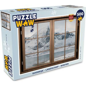 Puzzel Doorkijk - Landschap - Winter - Legpuzzel - Puzzel 500 stukjes