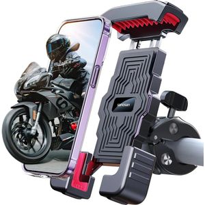 Motorhouder - ook voor Scooter & Fiets - Anti-Schok laag- Draaibaar & Verstelbaar - Universeel - GSM Mobiel Houder - Fietshouder - Universeel - Motor houder - Scooter houder - Telefoonhouder motor - Motorhouder iphone - Motorhouder samsung - iPhone