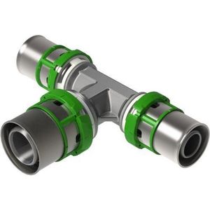 Comap SkinPress MultiSkin Messing Perskoppeling T-stuk Gereduceerd 26x3-20x2-20x2