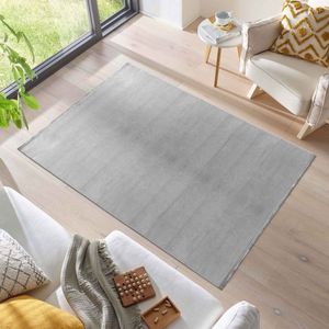 Flycarpets Opsia Modern Viscose Look - Gestreept Vloerkleed - Grijs - 200x290 cm