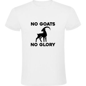 No Goats No Glory | Heren T-shirt | Succes | Overwinning | Prestatie | Topper | Geslaagd | Geit | Dier | Wit
