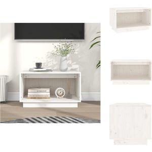 vidaXL Zwevend TV-meubel - Wit - 60 x 35 x 35 cm - Massief grenenhout - Kast