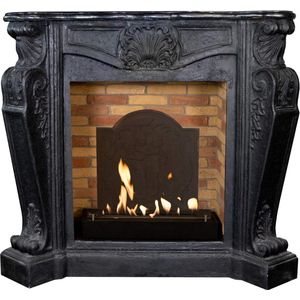 Xaralyn Louis BME-B bio-ethanol open haard - Zwarte natuurstenen haardombouw - 3 KW verwarming
