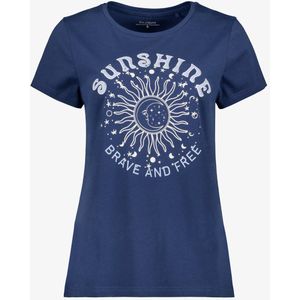 TwoDay dames T-shirt met tekstopdruk blauw - Maat S