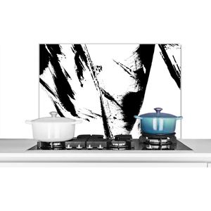 Spatscherm keuken - Verf - Abstract - Lijnen - Spatwand - Keuken - 80x55 cm - Achterwand keuken