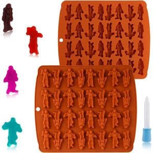 Gummy Skull Mold - 2 Pieces Silicone Molds with Dropper for Halloween Candy Making