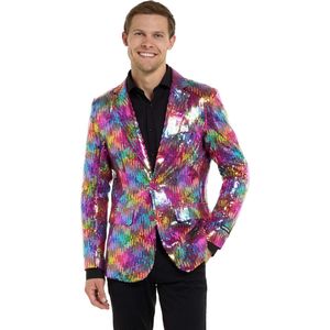 Suitmeister Sequins Regenboog - Heren Blazer - Glimmende Pailletten - Pride - Regenboog - Maat XL