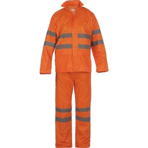 Fluor oranje 2-delig regenpak met reflectie M