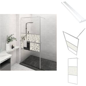 vidaXL Douchewand - Douchewanden - Douchescherm - Douche Deur Bad- En Douchescherm - Inloopdouchewand met schap 80x195 cm ESG-glas aluminium chroom