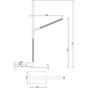 LED Bureaulamp - Torna Rios - 7W - Warm Wit 3000K - Aanraakschakelaar - Rechthoek - Mat Wit - Metaal