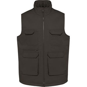 WK. Designed To Work Gewatteerd unisex gilet in polykatoen met veel zakken WK607 - Dark Grey - S