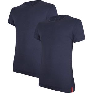 Undiemeister - T-shirt - T-shirt heren - Slim fit - Korte mouwen - Gemaakt van Mellowood - Crew Neck - Storm Cloud (blauw) - 2-pack - 3XL