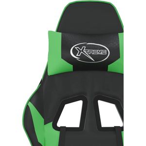 vidaXL-Massage-gamestoel-met-voetensteun-kunstleer-zwart-en-groen