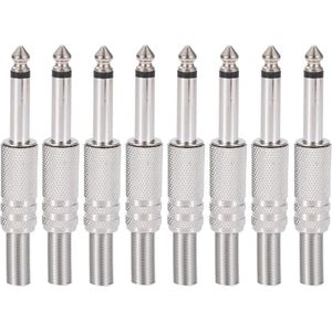 Audio 1/4"" ts Mono Plug635mm mannelijke Soldeer Jack Connector voor luidspreker/gitaar/microfoon kabels - Set van 8