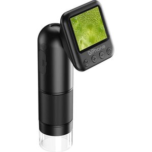 DrPhone APL08 Draagbare Digitale Krachtige Microscoop – Foto/Video – 2inch Scherm – Ingebouwde Batterij - 12x24 Vergroting /5X zoom - Zwart