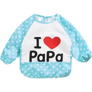 Mouwslab I love papa blauw