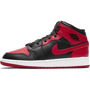 Nike Air Jordan 1 Mid (GS), Black/Gym Red-White Banned, 554725 074, EUR 37.5