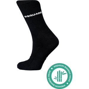 SQQUADD® Bamboe Sokken Dames en Heren - Unisex - Maat 39-42 - Naadloos en Duurzaam - Tegen Zweetvoeten - Bamboo - Zwart