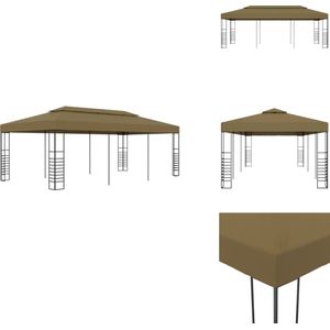 vidaXL Prieel - Priëlen - Luifel - Luifels - Prieel 180 g/m² 6x3x2,7 m taupe