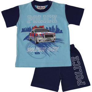 Fun2Wear - Politie Shortama Baby | Dress Blues - Katoen - Maat Dress Blues