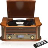 Denver Retro Platenspeler - Ingebouwde Speakers en Versterker - DAB Radio - Radio CD Speler - MRD51 - Hout