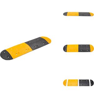 vidaXL Verkeersdrempel - Verkeersdrempels - Drempel - Rubberen Verkeersdrempel - Verkeersdrempel 129x32-5x4 rubber geel en zwart