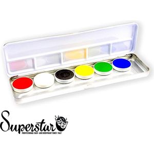 Superstar waterschmink palet bright 6 kleuren
