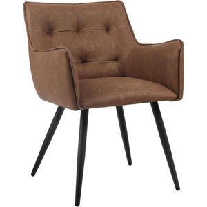 Rootz Ergonomische Eetkamerstoel - Bureaustoel - Loungestoel - Comfortabel en zacht - Stevig en duurzaam - Ergonomisch ontwerp - Vintage kunstleer - 57 cm x 80 cm x 57 cm