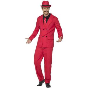Smiffy's - Maffia Kostuum - Rode Italiaanse Gangster Chicago - Man - Rood - XL - Carnavalskleding - Verkleedkleding