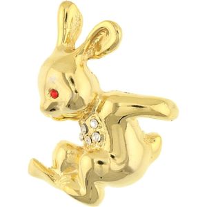 Behave® Broche haas konijn goud kleur 4 cm